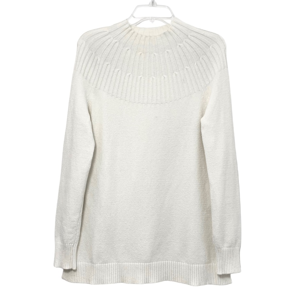 Anthropologie Welford White High Neck Long Sleeve Tunic Sweater Women Medium